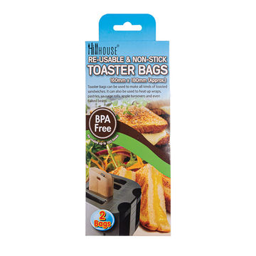 Toaster Bags - Reusable - Non-Stick - 160mm x 180mm - 2Piece - 4 Pack