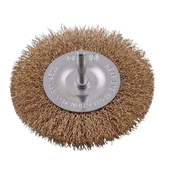 6-Inch Wire Wheel Brush Set for Bench Grinder, Brass Coated, Pack