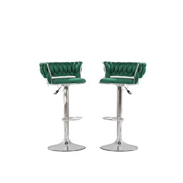 KC FURN-Set of 2 Kelly Swivel Barstool (Green)