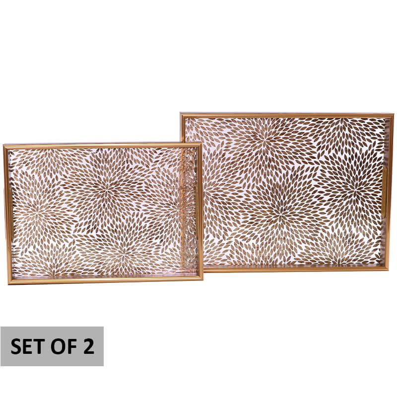 GOLD DASHING TRAY 40X30/35X25 SET/2