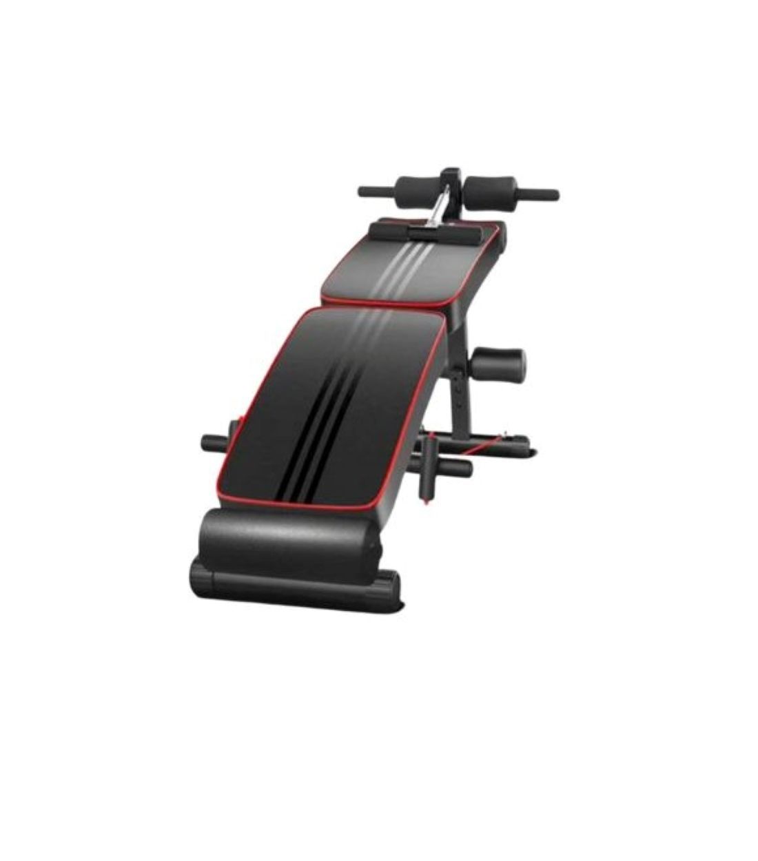 Adjustable Workout Bench, Foldable Sit-up Bench with Leg Support, Black and Red
