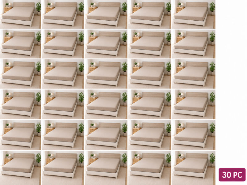 Hotel Collection - Fitted Sheet - White Pepper - King XL (30 Piece Pack)