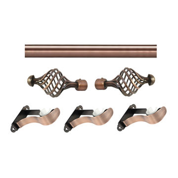 Matoc 28mm Single Pole Set - Swirl Finials - Antique Copper - 3.0m