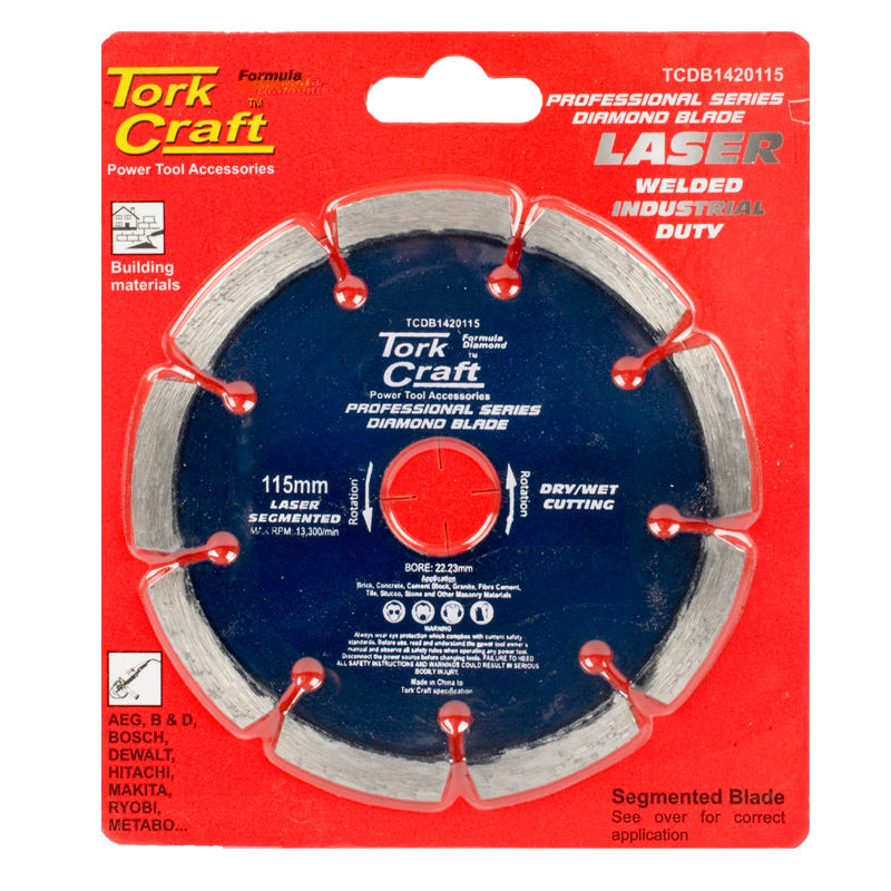 Tork Craft - Diamond Blade 115mm Segmented Laser Industrial