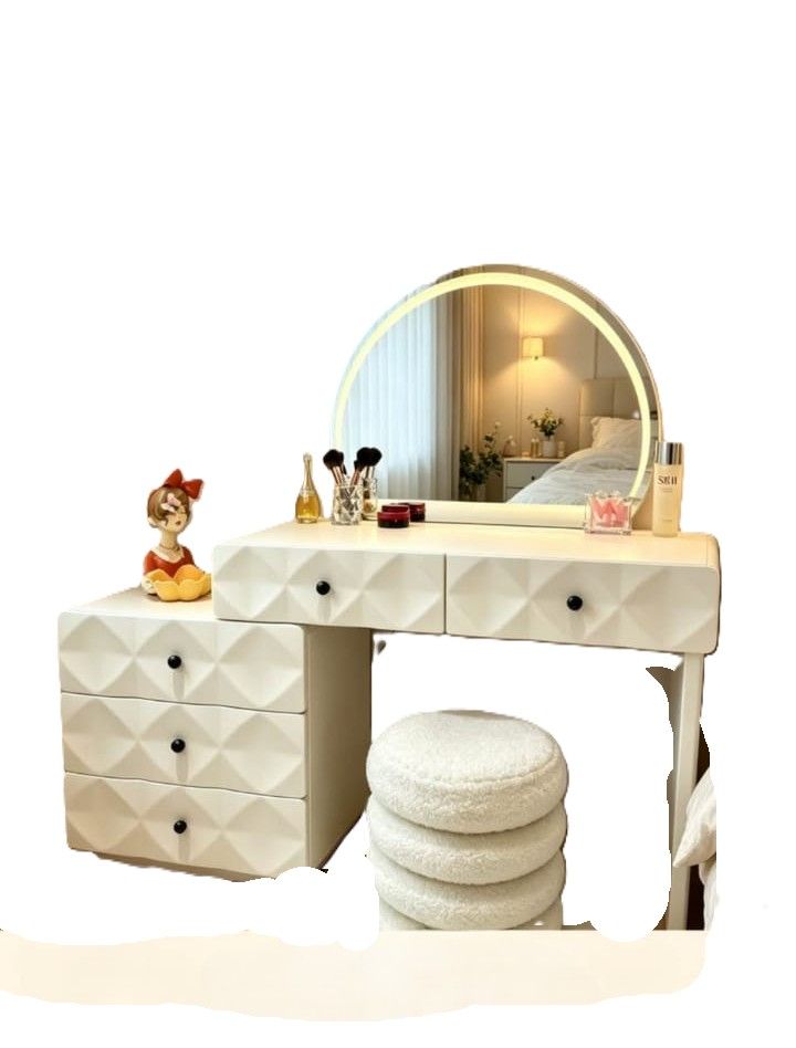 LBM FURN- Keisha Matte Ivory White Dressing Table