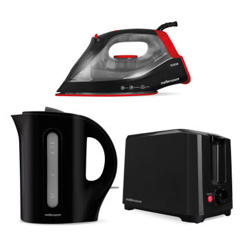 Mellerware Pack 3 Piece Kettle+Toaster+Steam Iron