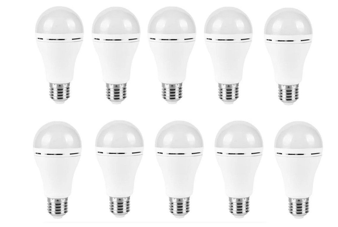 12W Battery Backup Light Bulb E27 (Rechargeable) Pack of 10