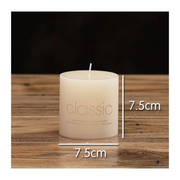 Classic Dripless Extra Long Burn Pillar Candle White - 4 Pack