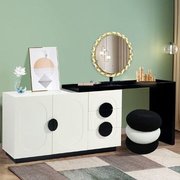 Ziyane Olly Vanity Desk with Mirror and LED