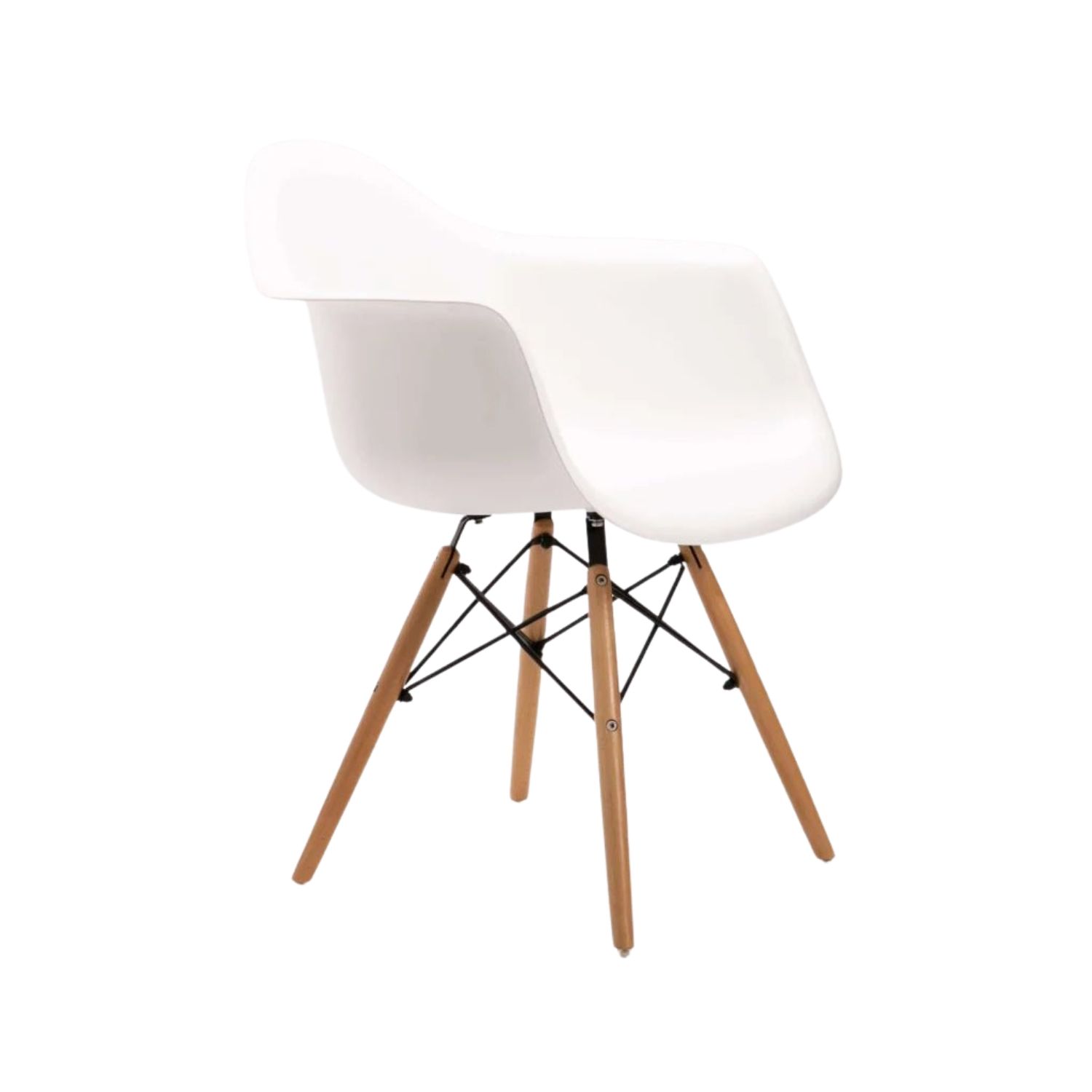 Wooden Leg Armchair – Comfortable Dining Chair - White