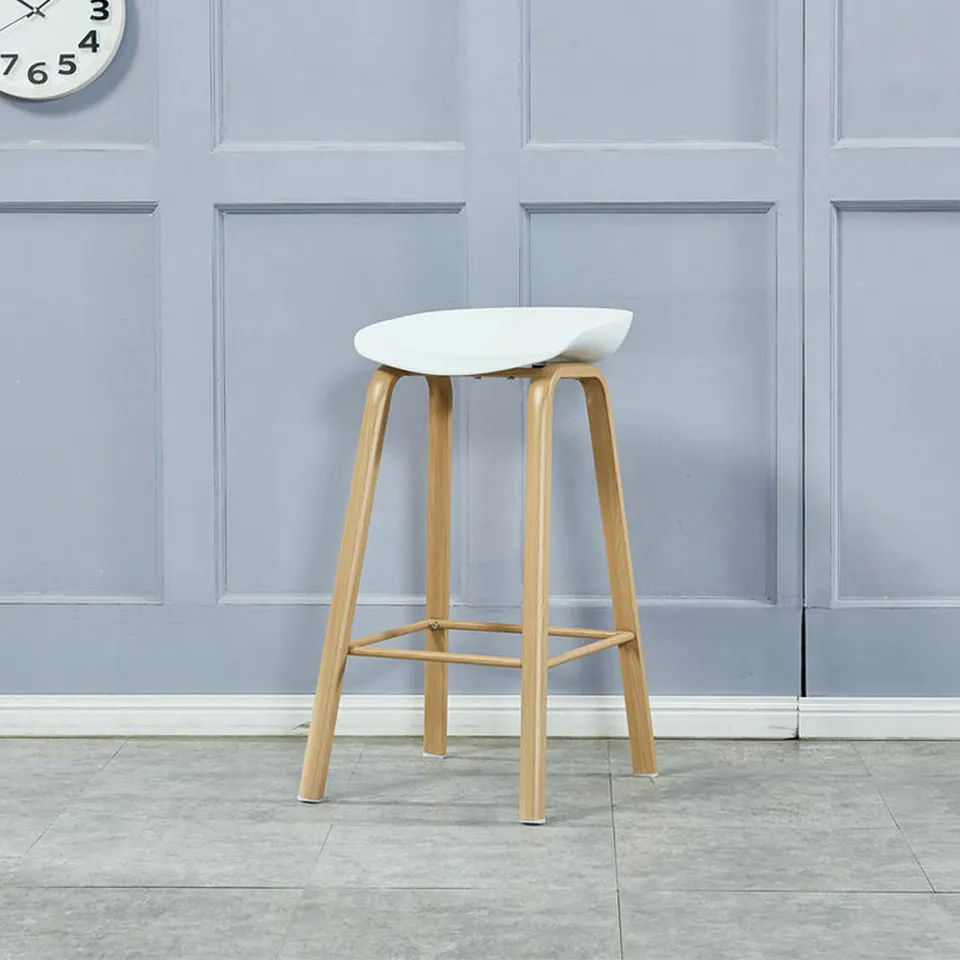 GOF Furniture - Kuhn Wooden Kitchen Bar Stool, White