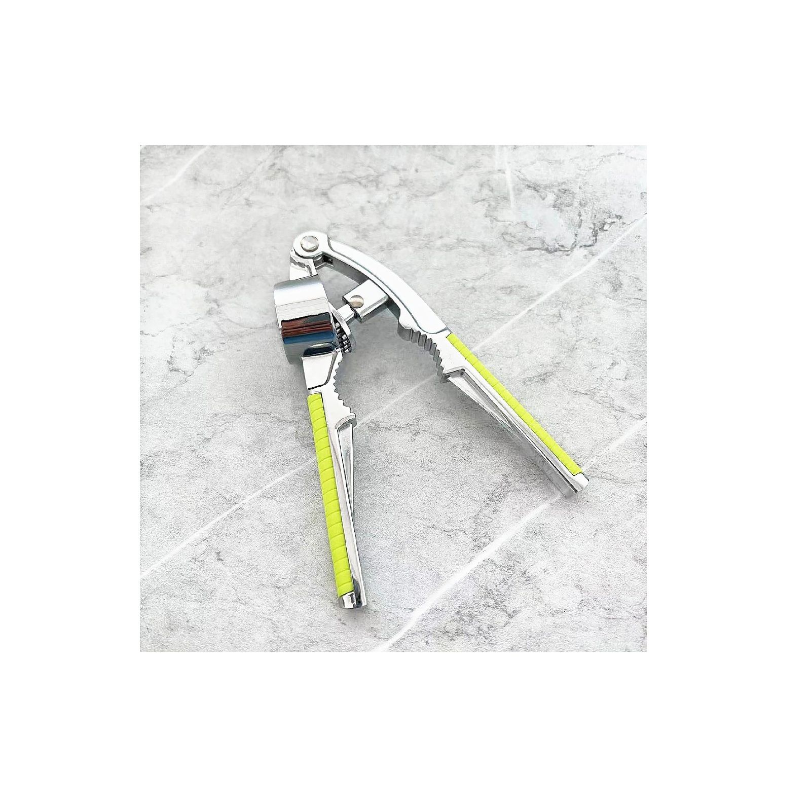 Steel Garlic Press with Soft Grip Handle