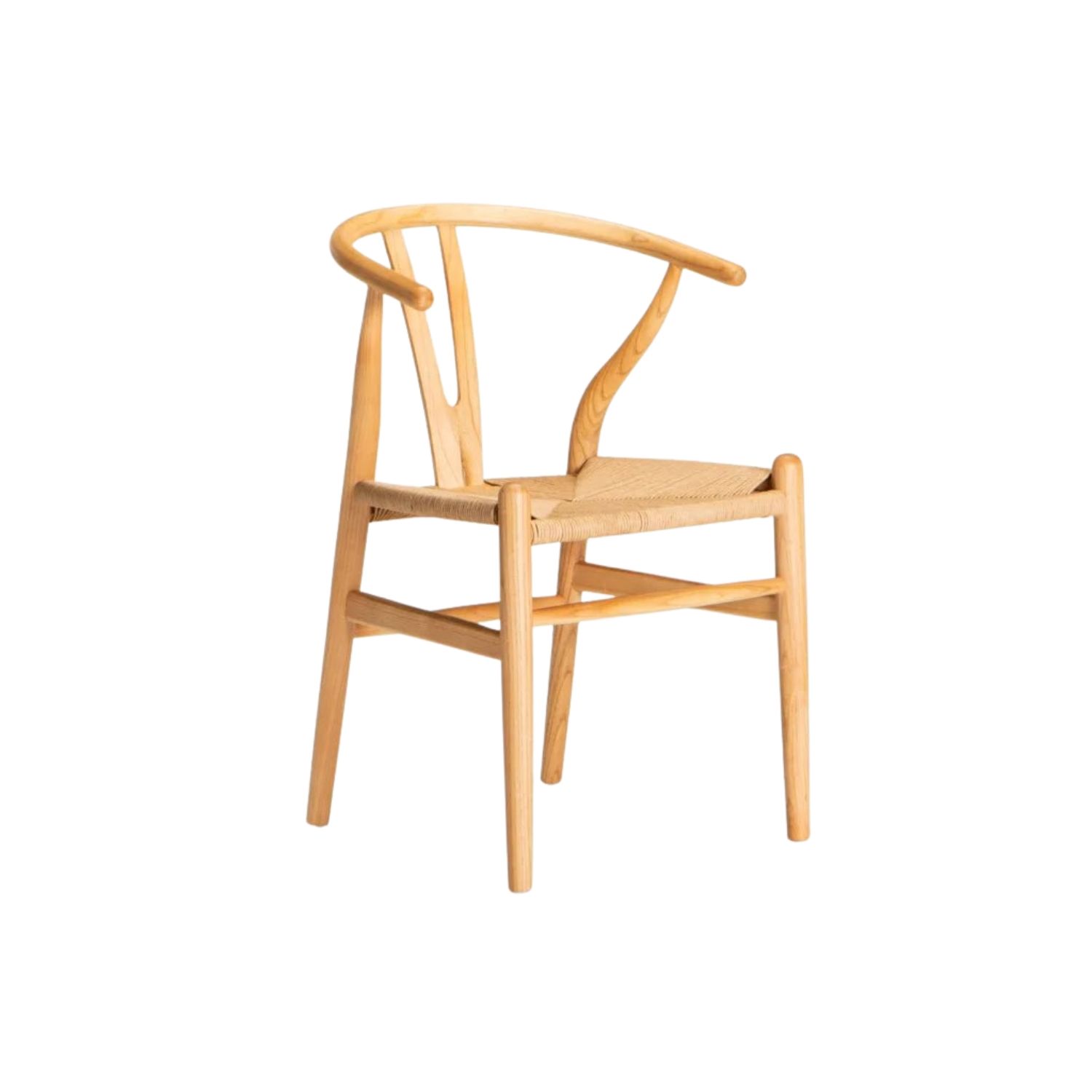 Elm Wood Wishbone Dining Chair - Natural