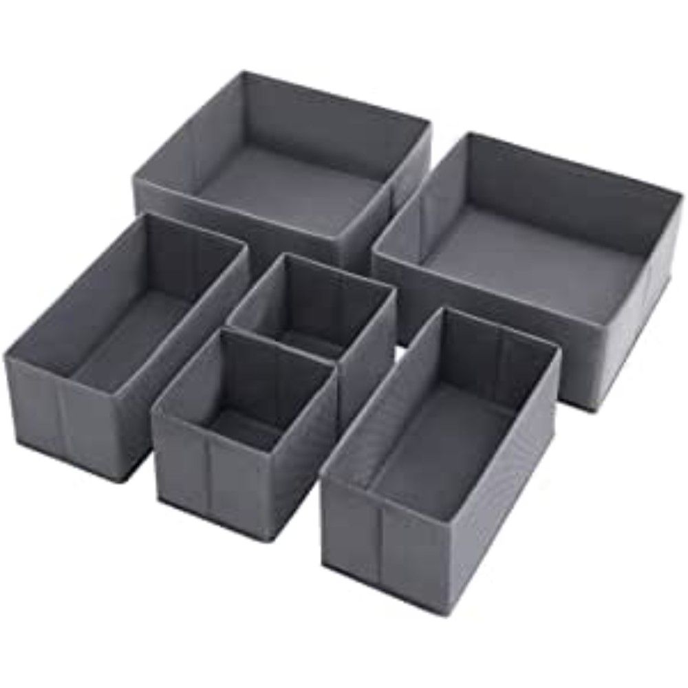 Songmics Foldable Drawer Organiser Boxes, Set of 6