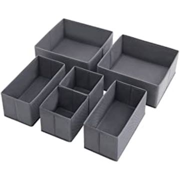 Songmics Foldable Drawer Organiser Boxes, Set of 6