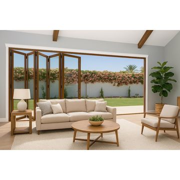 Kenzo - SFD5FG6RB Aluminium Fold A-Side Door 3mx2.1m Bronze Open to Right Viewed From Outside