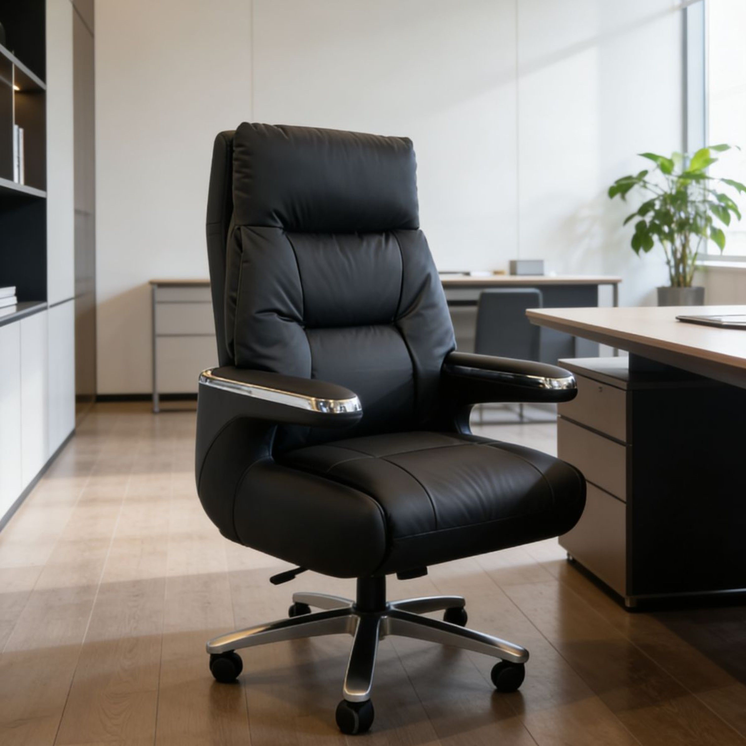 Madiega Furniture - Black Leather Executive Swivel Chair