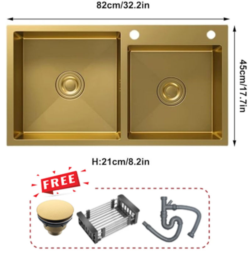 HOMZ AIYI DOUBLE SINK-GOLD