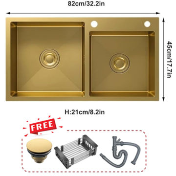 HOMZ AIYI DOUBLE SINK-GOLD