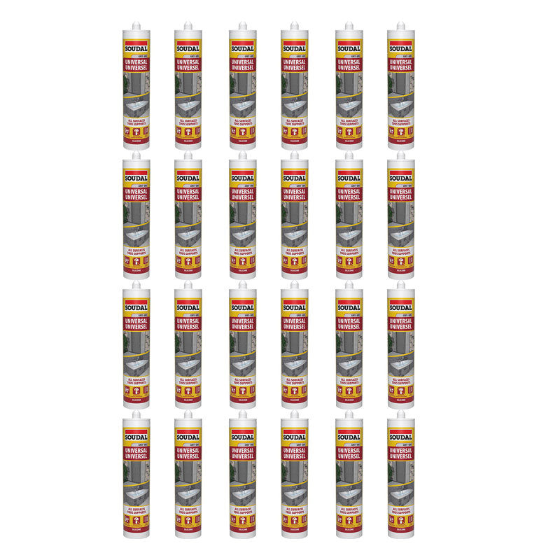SOUDAL Universal Silicone Sealant Grey 270ML ( 24 Pack )