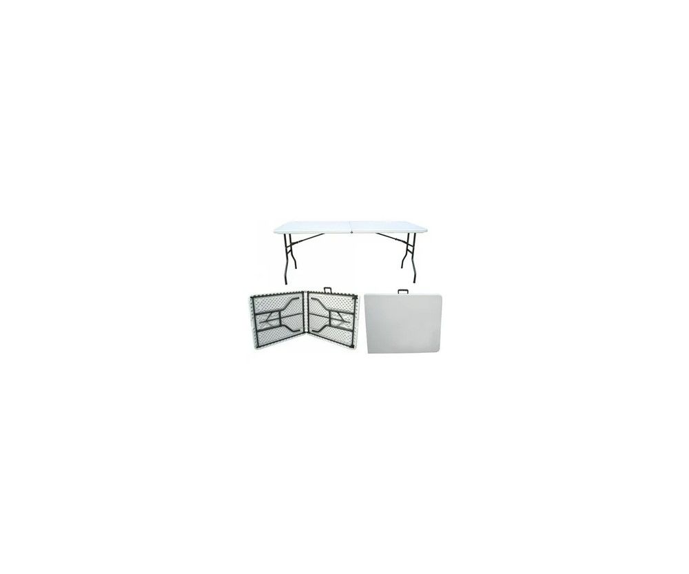 SB Portable Folding Table White 1.8M - Durable Design for Indoor and Outdoor Activities Plastic Folding Table (Finish Colour - Grey, Pre-assembled)