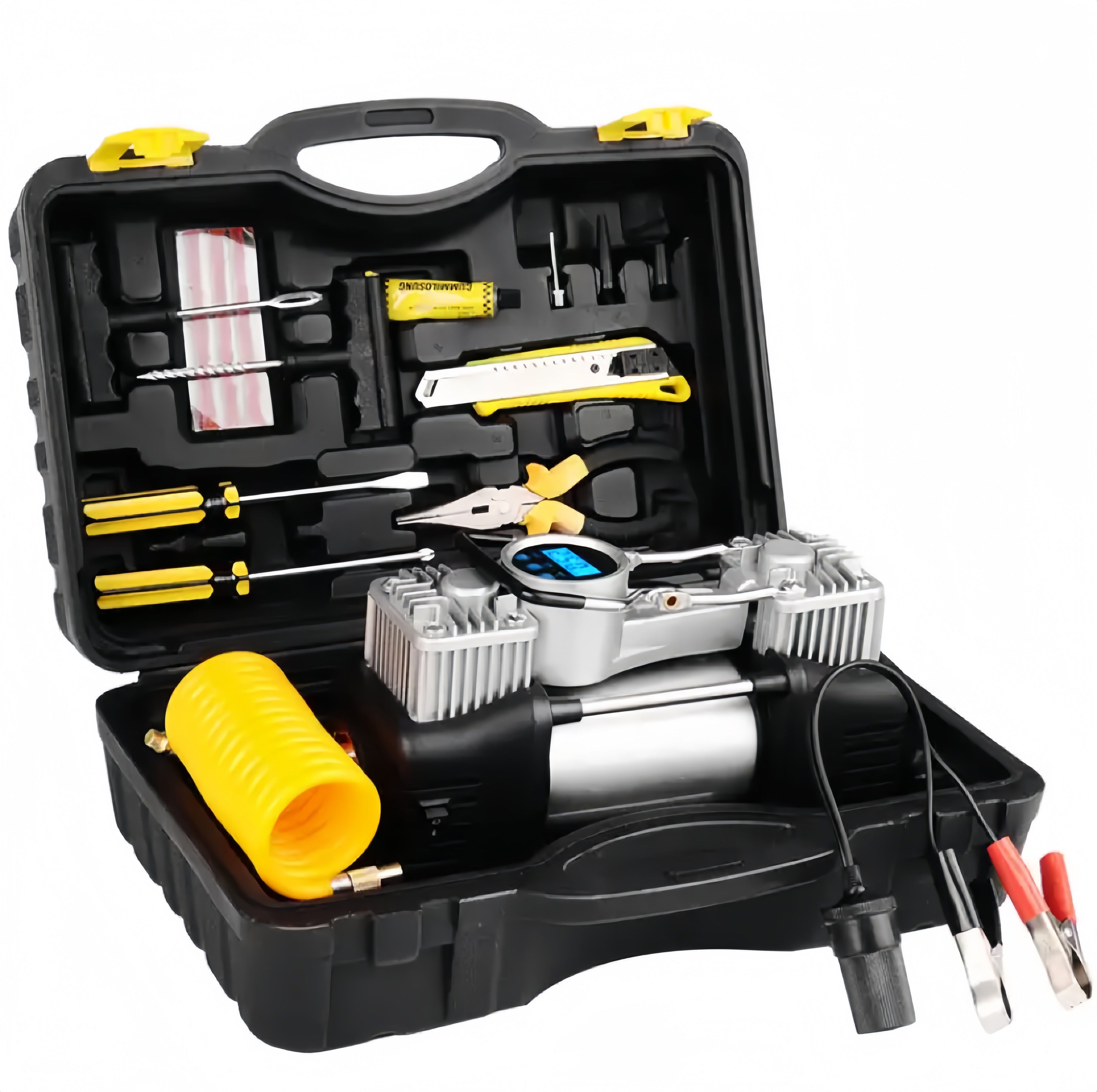 Double Cylinder Air Compressor with Tools (12V)