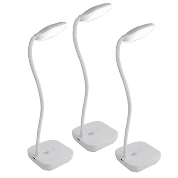 Rechargeable LED Desk Lamps with Lithium battery and Soft Tones - White x 3