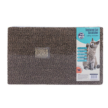 Cat Cardboard Scratch Pad - Catnip - Brown - 47cm x 24cm x 4cm