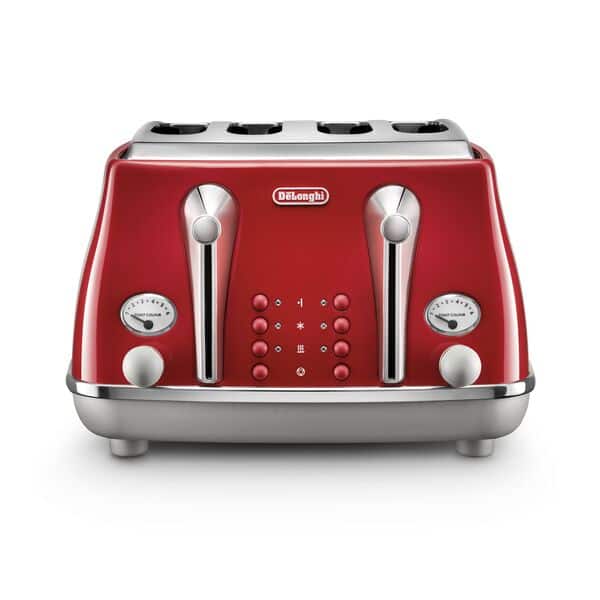 DeLonghi Icona Capitals 4 Slice Toaster - Tokyo Red CTOC4003.R