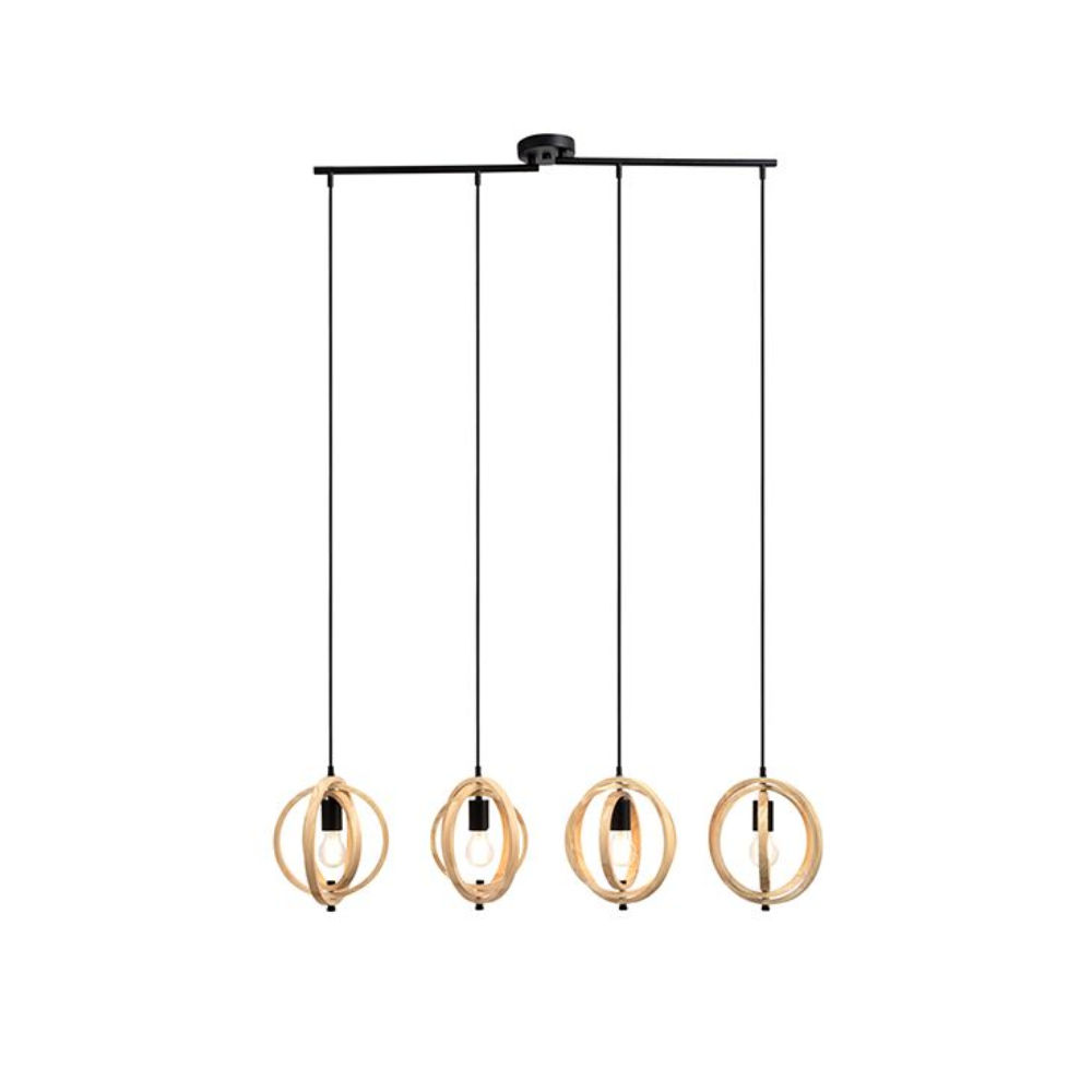 The Lighting Warehouse - Pendant Halston Wood 4 Light