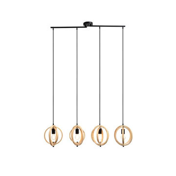 The Lighting Warehouse - Pendant Halston Wood 4 Light
