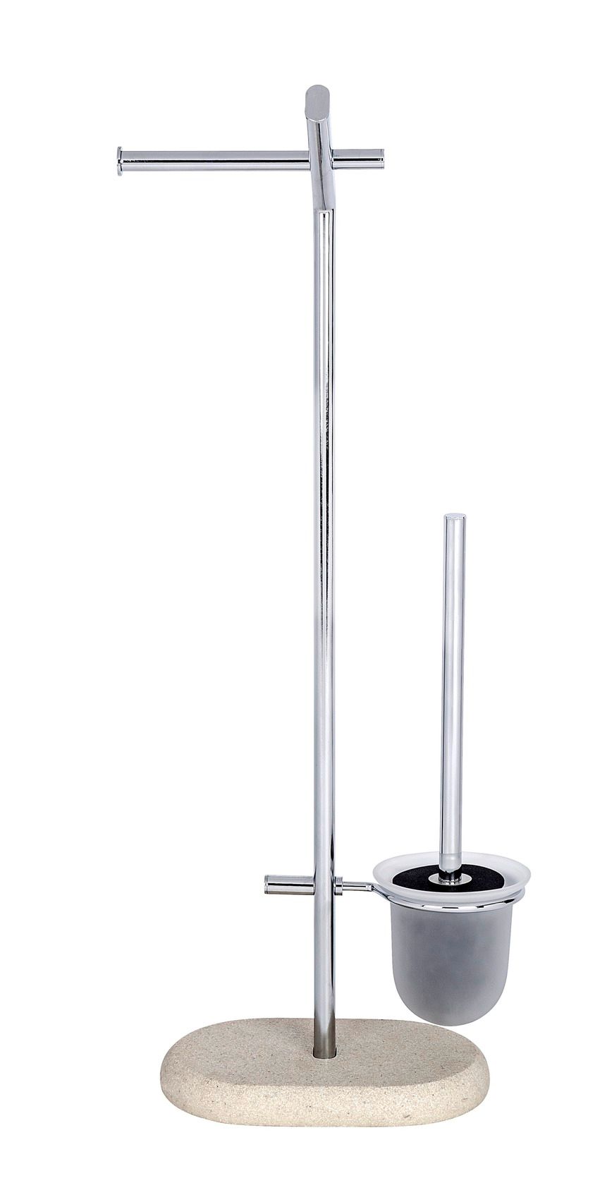 Wenko - Freestanding Toilet Brush / Toilet Roll - Puro - Steel / Polyres