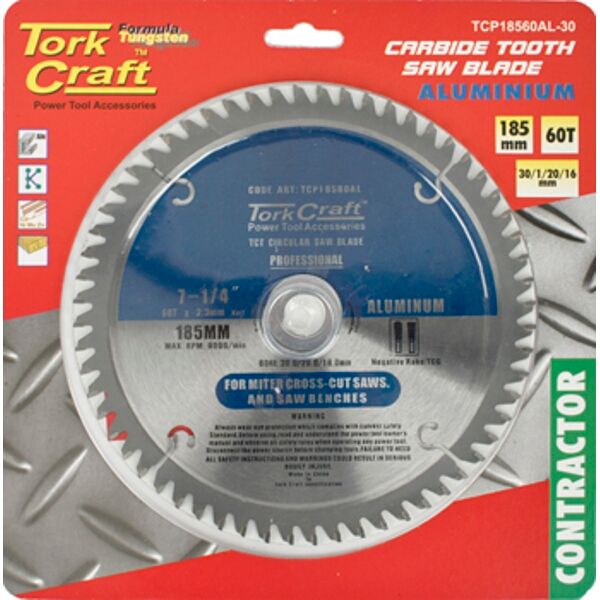 Blade Contractor Alum 185 X 60T 30  Circular Saw Tct