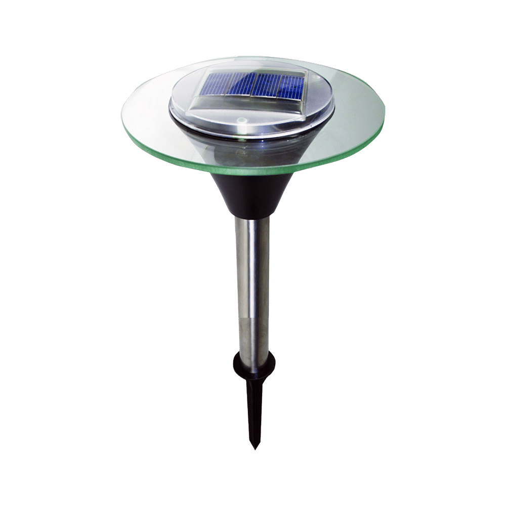 S/STEEL LED SOLAR GARDEN LIGHT GLASS 1 LED