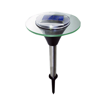 S/STEEL LED SOLAR GARDEN LIGHT GLASS 1 LED