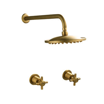 GBB038- BRUSHED GOLD SHOWER & DUAL MODERN HANDLES