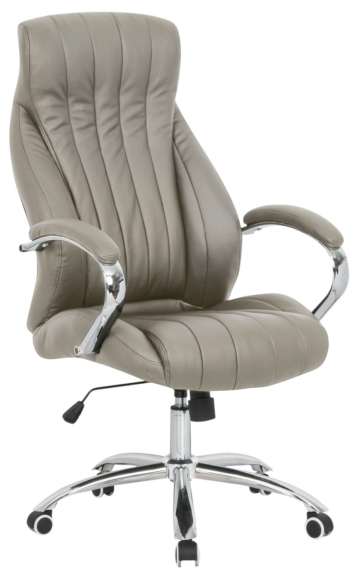 TOCC Affinity Grey High Back PU Leather Office Chair With Padded Arms