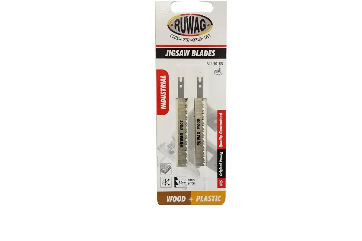 Jigsaw Blades, Wood & Plastic, Reversed, Ruwag, RJ-U101BR, 2 Pieces (4 pack) BY WOODLY