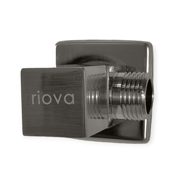 Riova Angle Valve Square Brass -Gun Metal Grey