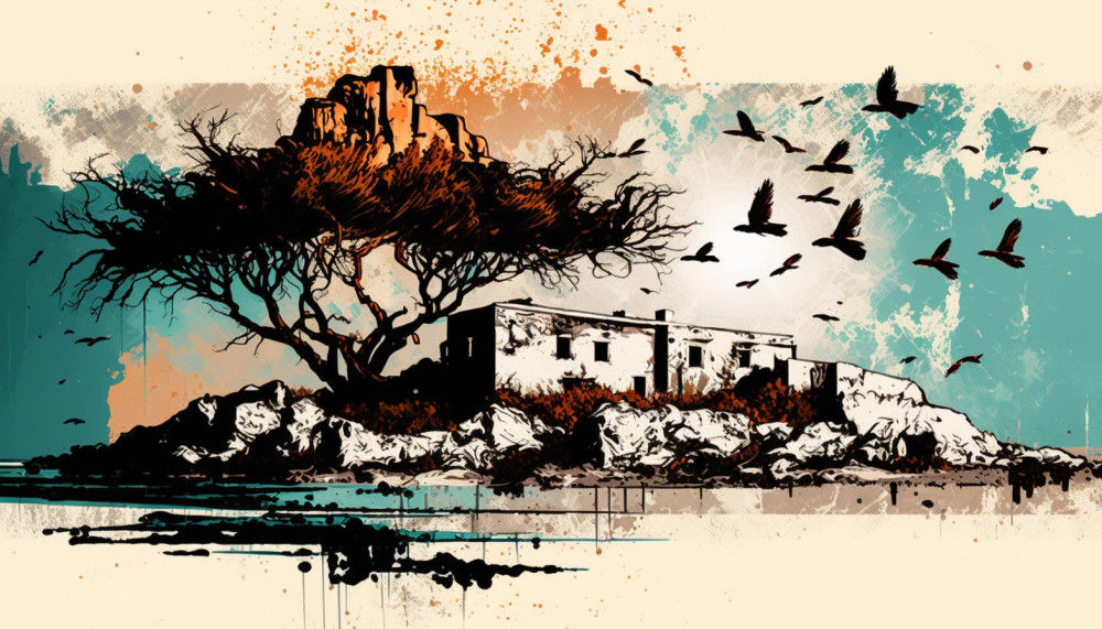 Canvas Wall Art - Canvas Wall Art – Roben Island Abstract Painting - B1118 - [120 x 80 cm]