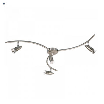 Satin Chrome Table Lamp with Smoke Fabric Shade