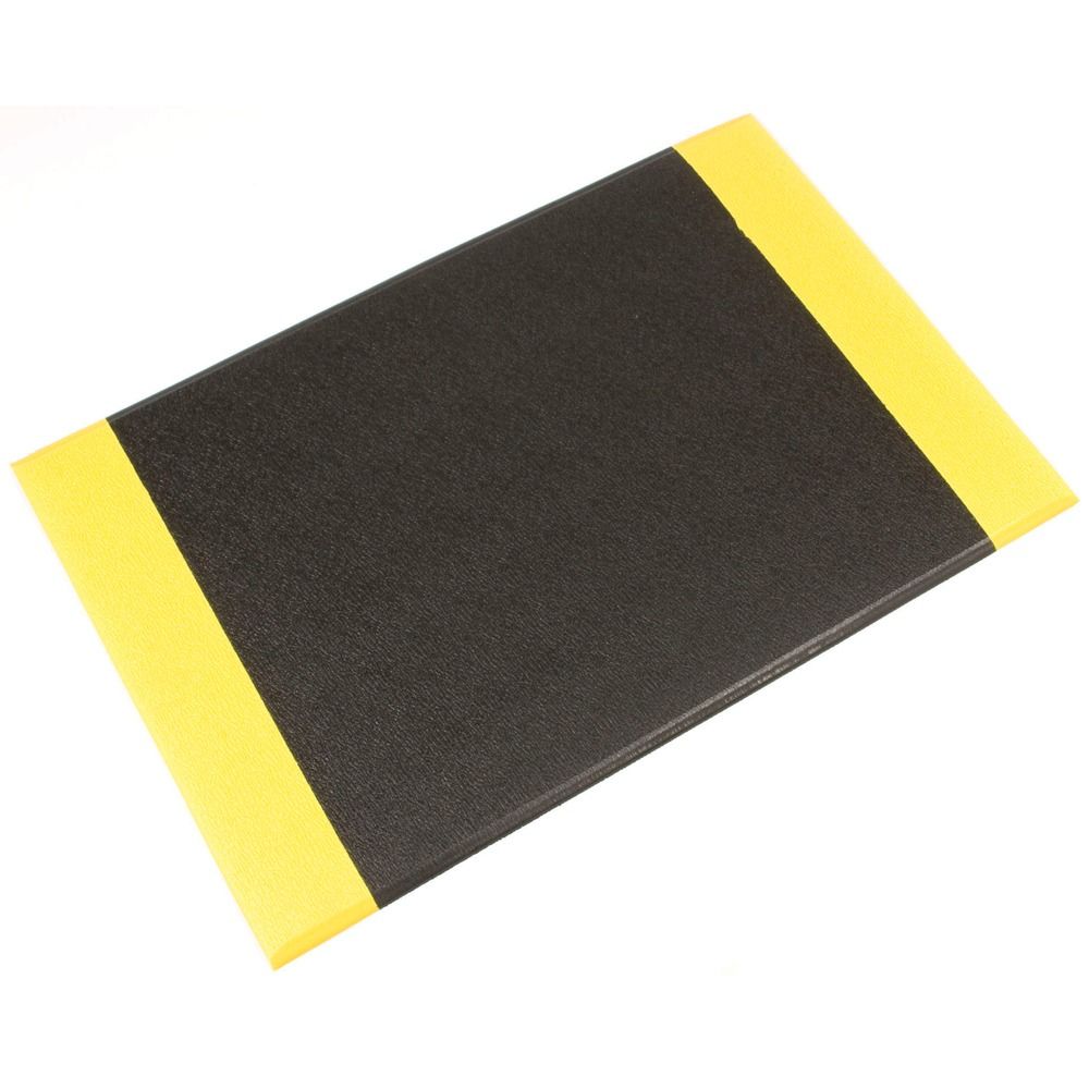 Orthomat Anti-Fatigue Workplace Mat Black/Yellow Safety Edge 450mm x 900mm