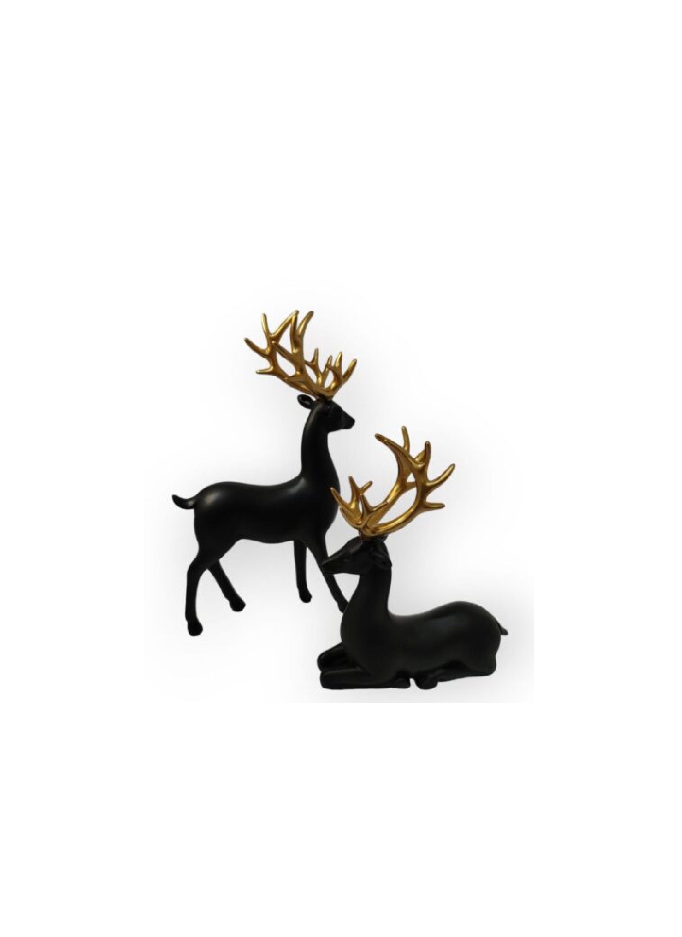 Black and gold deer figurines