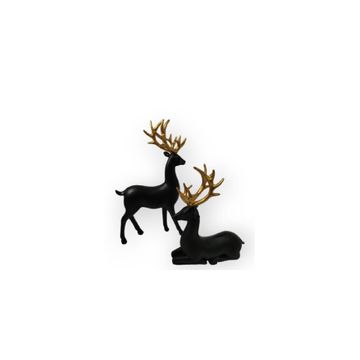 Black and gold deer figurines