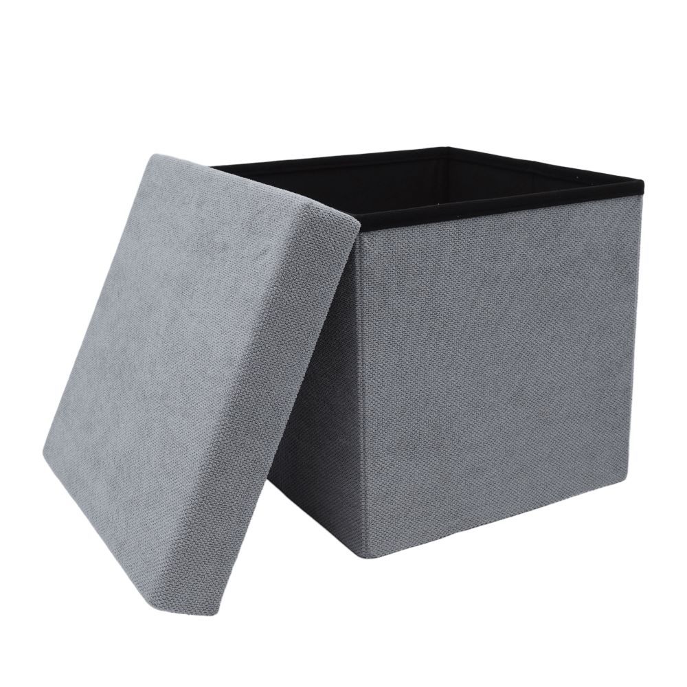 Amara Square Ottoman With Storage Compartment - Grey