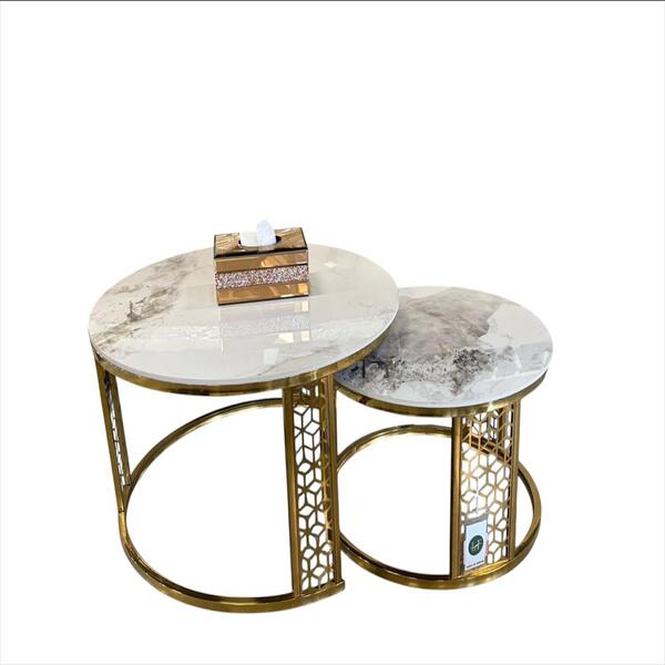 2 Piece Gold table set