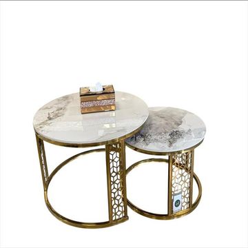 2 Piece Gold table set