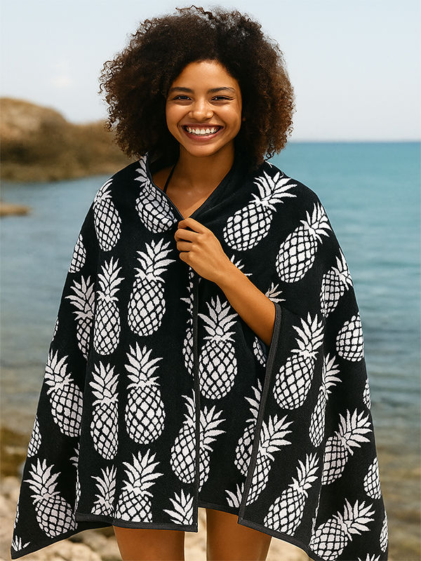 Beach Towel 0700 - Design 199 - 090x180cms - Pineapple - 730GMS - Twilight Blue