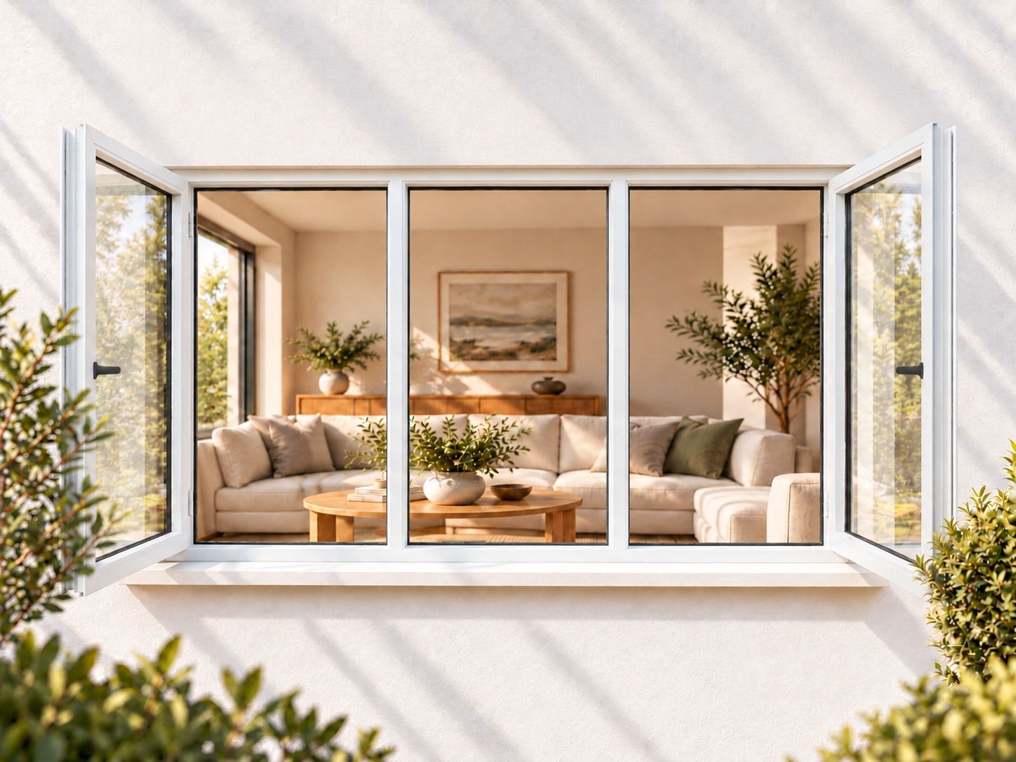 Kenzo Premium Side-Hung Aluminium Window - White, 1800 900 mm, Double Side Opener