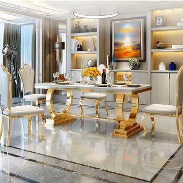 KC Furn-Seppio Marble 8 Seater Dining Set